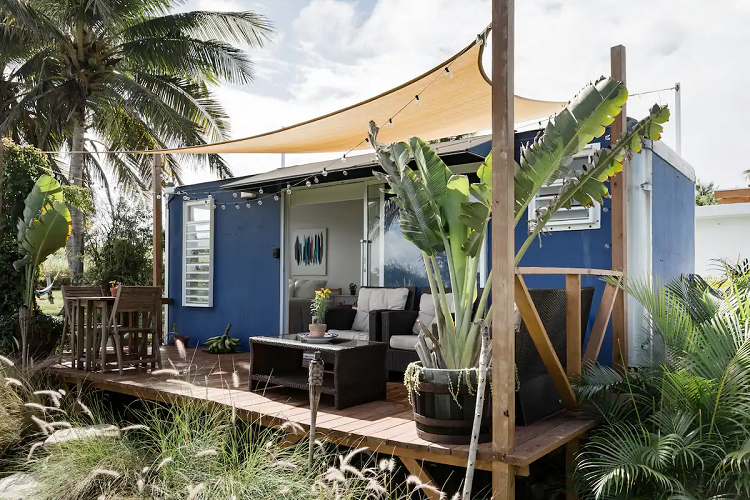 Tropical Camping at a Cabin Close to the Ocean